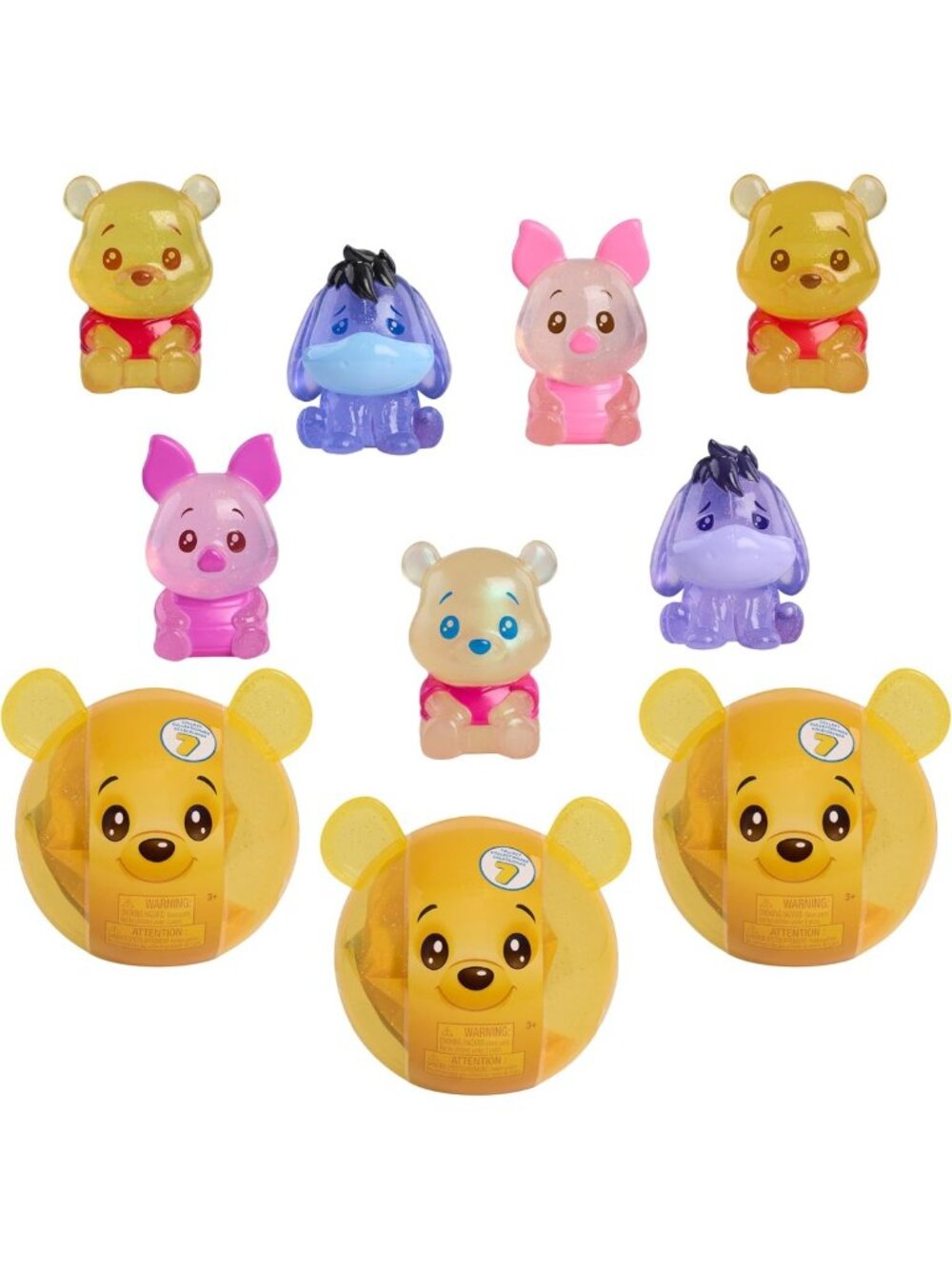 Adorable Winnie the Pooh Jelly Figures 3-Pack - Sweet & Sparkly Collectible Toys